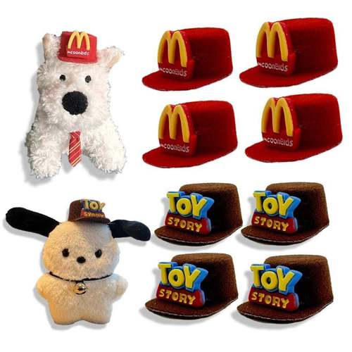 麦当劳植绒鸭舌帽子10cm棉花娃娃娃衣配饰玩偶挂件装饰创意礼帽