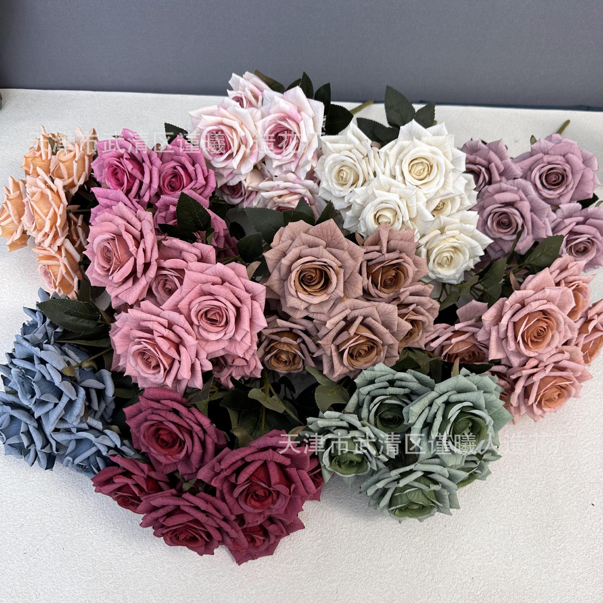 仿真花7头曼塔玫瑰花婚礼