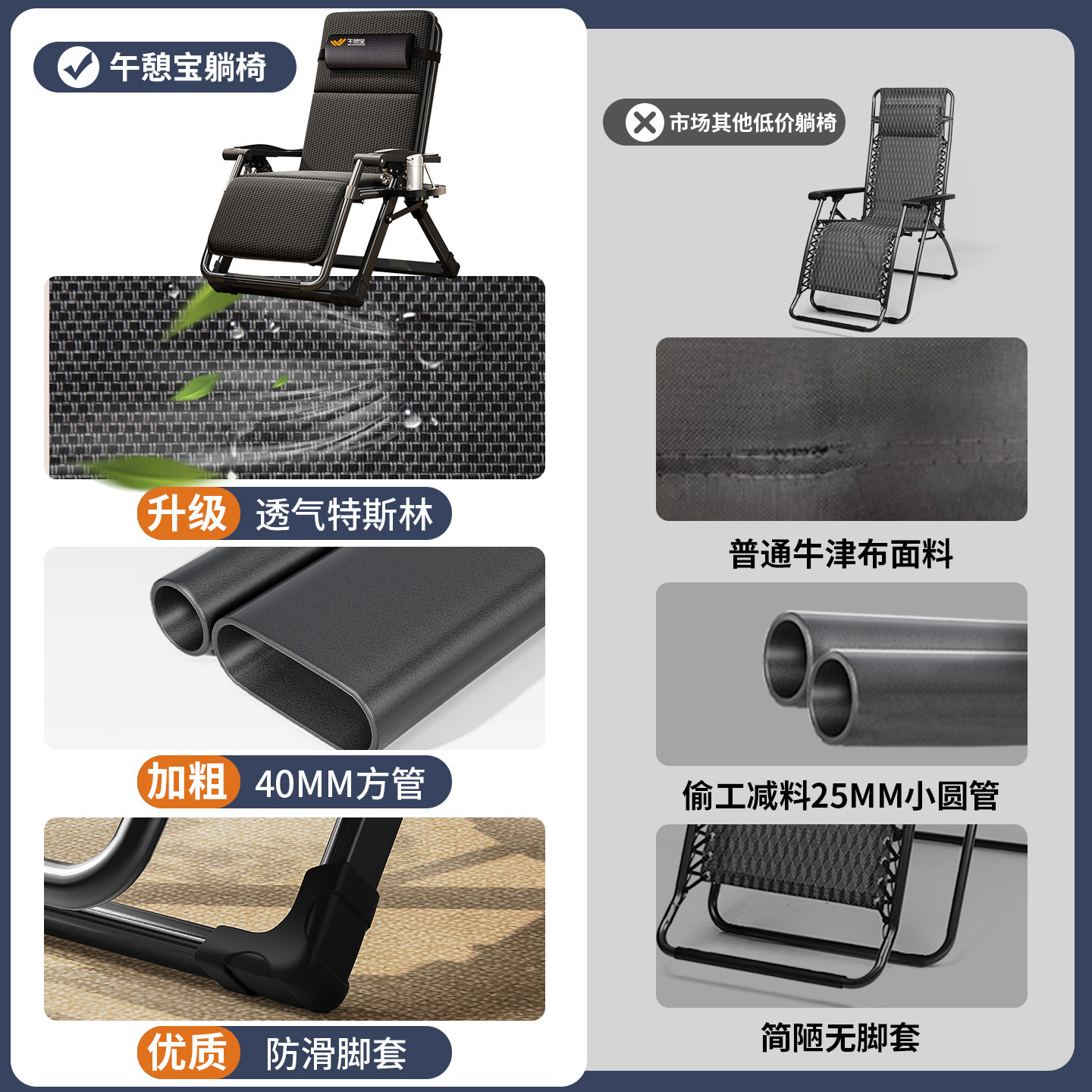 折叠躺椅办公室午休床夏