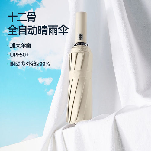 雨伞24骨自动大号森系女学生折叠伞韩版双人防晒晴雨两用太阳伞