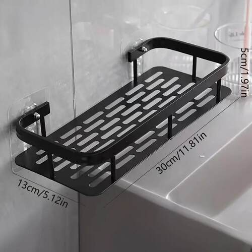 The toilet shelf is free of a perforated toilet wash on the