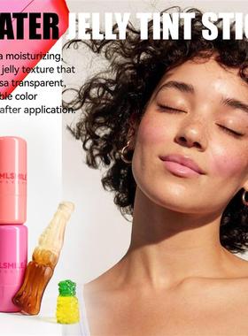 Jell-O cheeks with both transparent lip fluid gluten