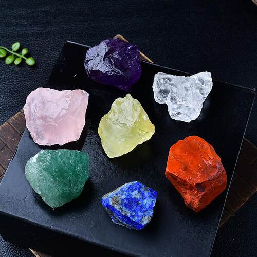 The natural crystalstone seven-coloured crystal is used as a