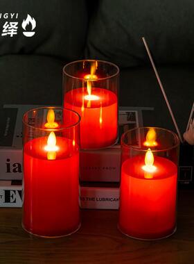 Red-red-red electronic candlelights rocking creative wedding