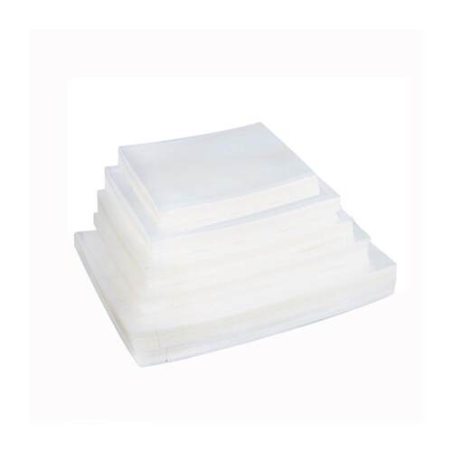 Theres a three-sided vacuum bag containing a fresh nylon ba