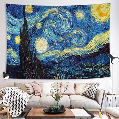 Van Goghs Boo-style regurgitation blankets in the bedroom,