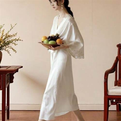 Two pairs of womens long, sexy nightgowns.
