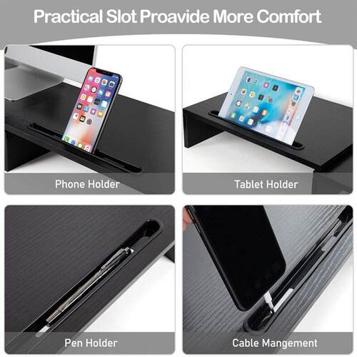 Wooden double screen computer monitor retunes the high shelf