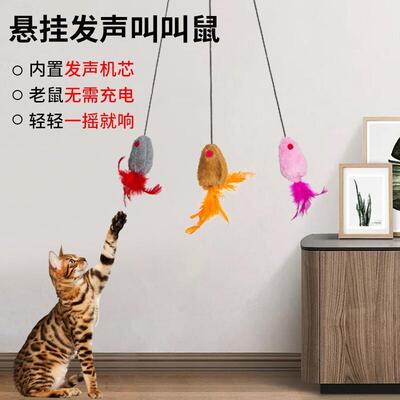 The pet cat is bored with the elixir idea of a mouse with a