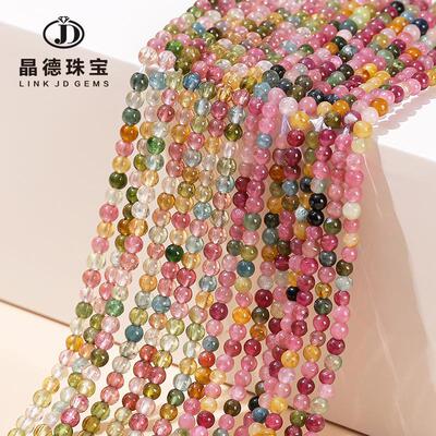 3 mm parts of a natural crystal of seven-coloured beaded bea