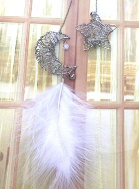 The high-end moon feather car hangs up a hand-made moon star