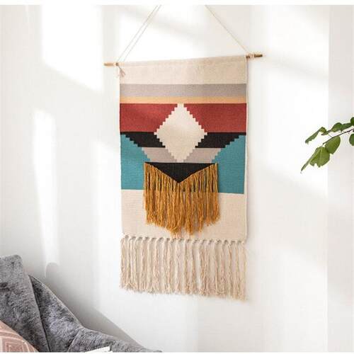Ins a Nordic tapestry cross-trading, hand-weaving cotton-coa