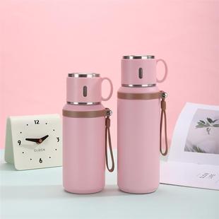 The tea is separated from the open, stainless steel cups, an