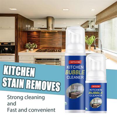 Kitchen cleaning foam cleaning agent. Cookware rusting stove