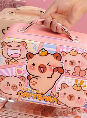 Cute cartoon cappella make-up packs are custom-made with PU