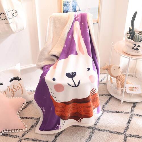 Cartoon double-story Farah lamb velvet child blankets with t