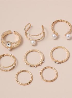 Golden pearls are cold-winded, ring-tailed double finger rin