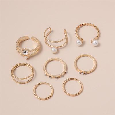 Golden pearls are cold-winded, ring-tailed double finger rin