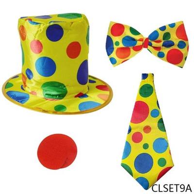 A Halloween clown with a wig and a costume, a seven-colour c