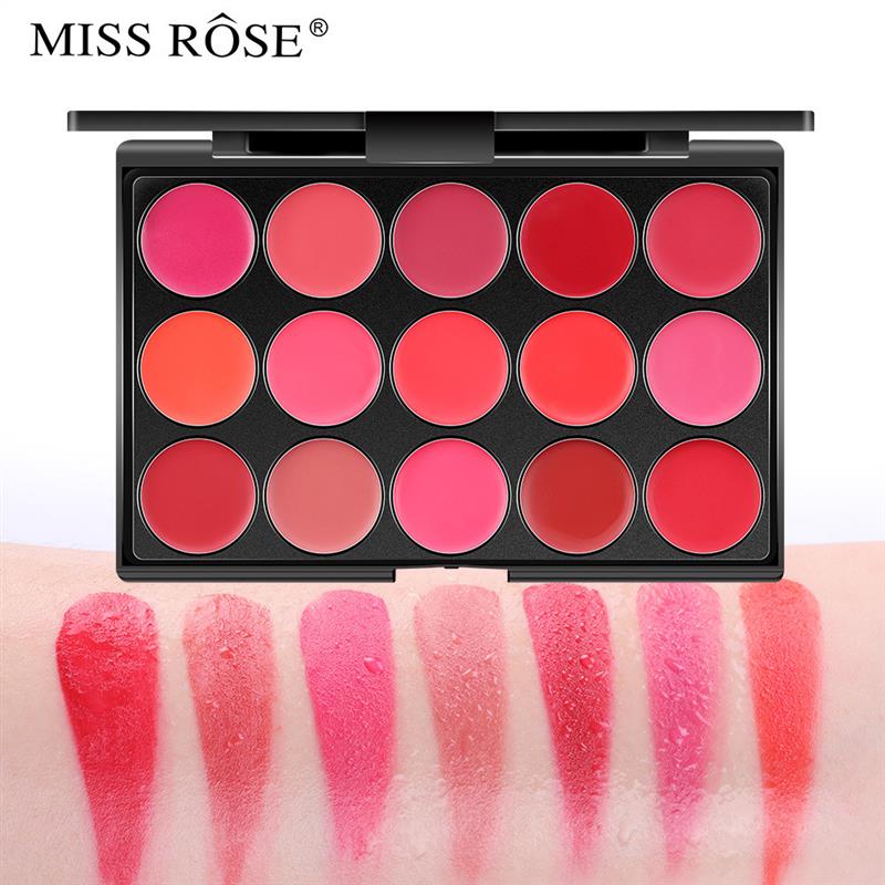 A 15-colored, wet lip-painted, lip-paste, water-proof red pl