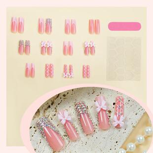 Twenty-four pieces of pseudo-finished nails in long-dressed