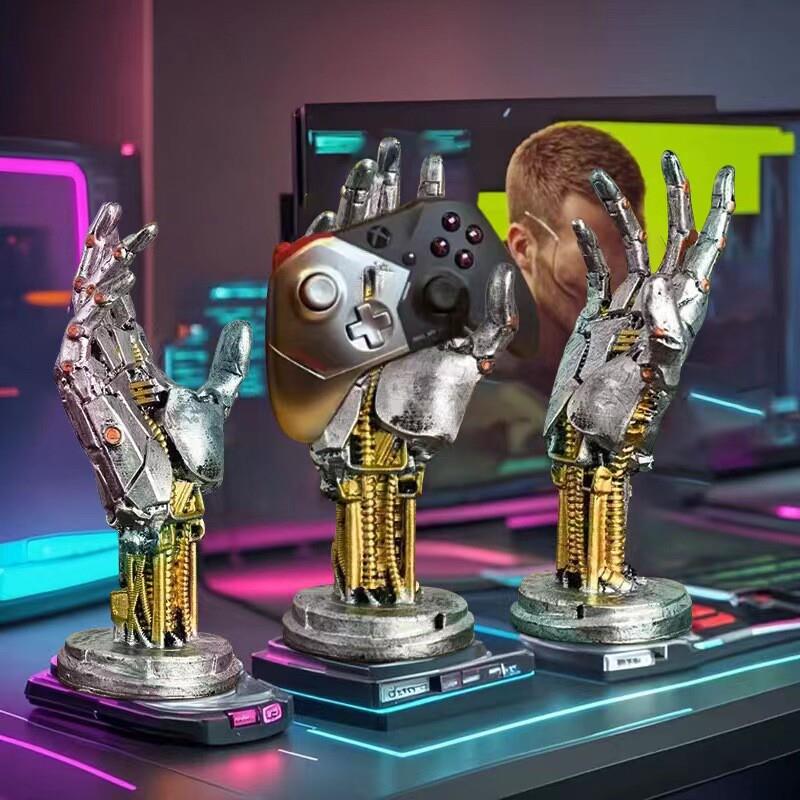 Creative xbox game handle desktop set-up for Saberpenk mecha