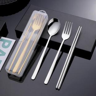 Three sets of Korean portable utensils, 304 stainless steel