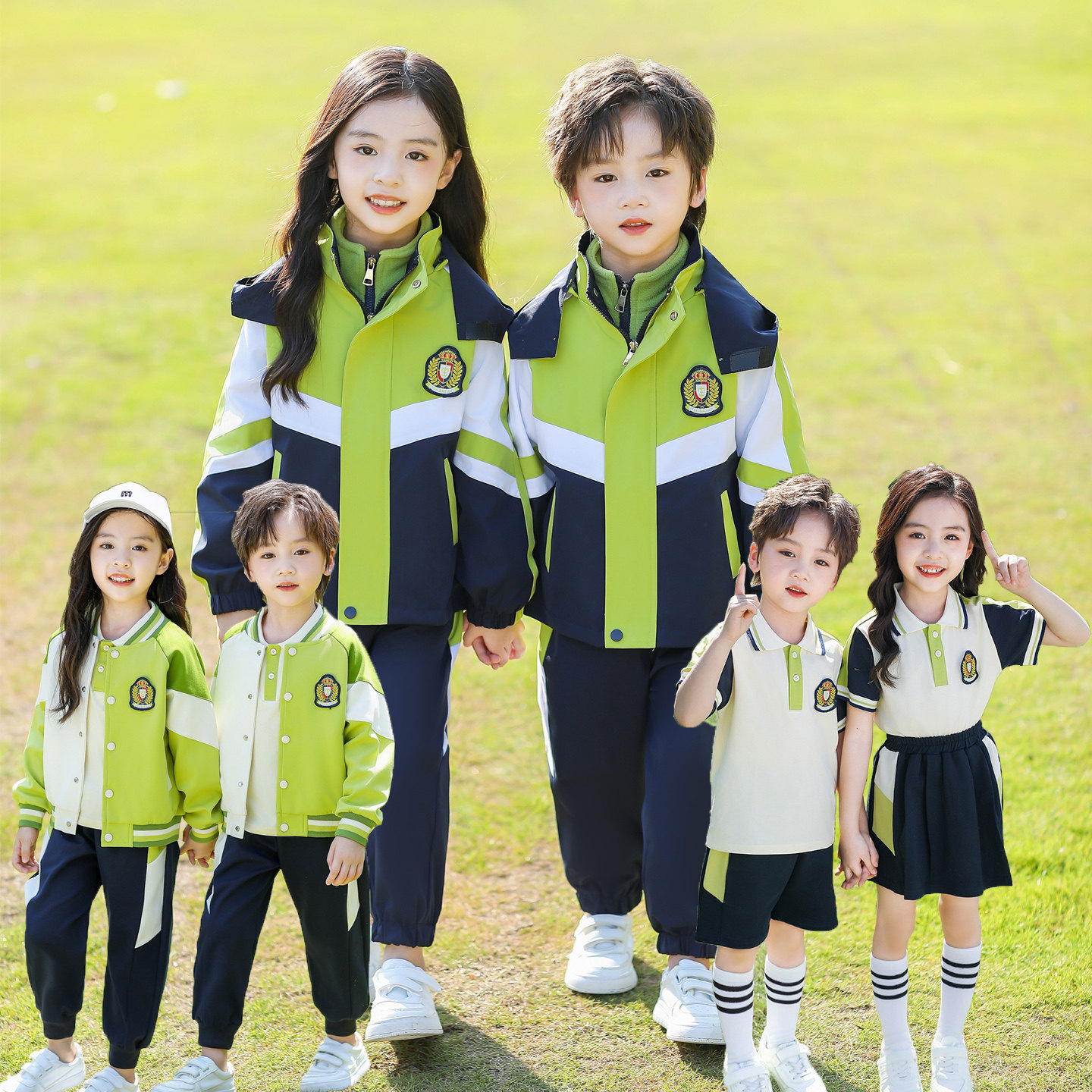 幼儿园园服春秋款冲锋衣三件套儿校服/园服