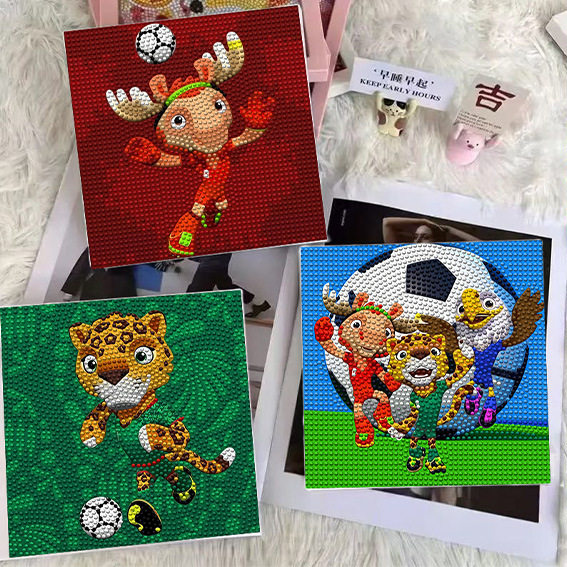 世界杯钻石画FIFA国际足联2026周边吉祥物画手工珍珠画diy材料