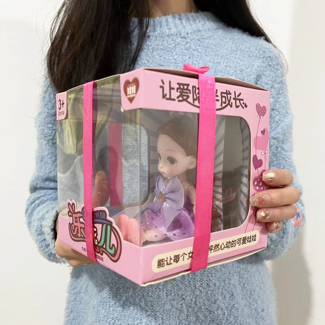 发灯光蛋糕摆件礼盒3D眼娃娃16厘