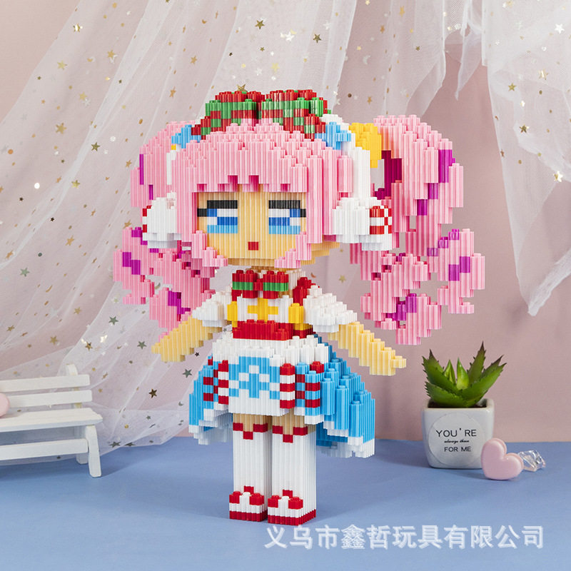 鑫哲微颗粒积木可爱暖暖公主益智拼装玩具女孩生日礼物卡通玩具