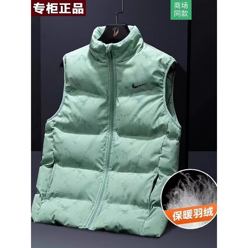 奥莱官方旗舰店唯品会品牌羽绒马甲男士大码秋冬季白鸭绒羽绒服保