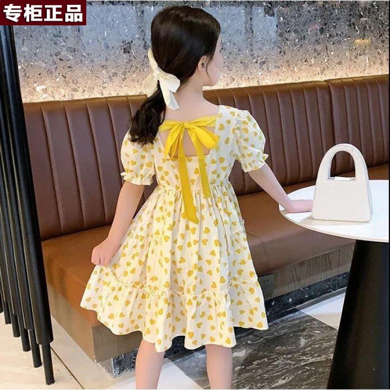 韩国AS品牌女童连衣裙夏装2021新款夏季儿童装洋气女孩薄款公主裙
