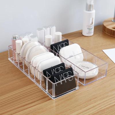 Segmented cosmetic organizer for dorm desk, cable management