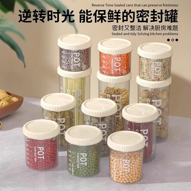 Airtight plastic food containers, storage jars, organization