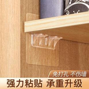 No-drill wardrobe and cabinet shelf supports, adhesive film