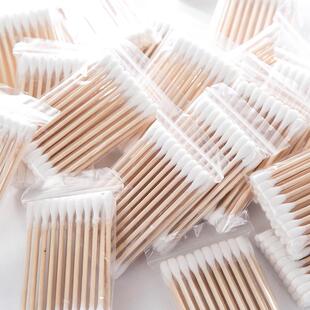 Wholesale 30-count dual-head wooden cotton swabs, disposable
