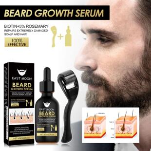 East Moon Mustache Care Essence Set - Men's Facial Hair Nutr