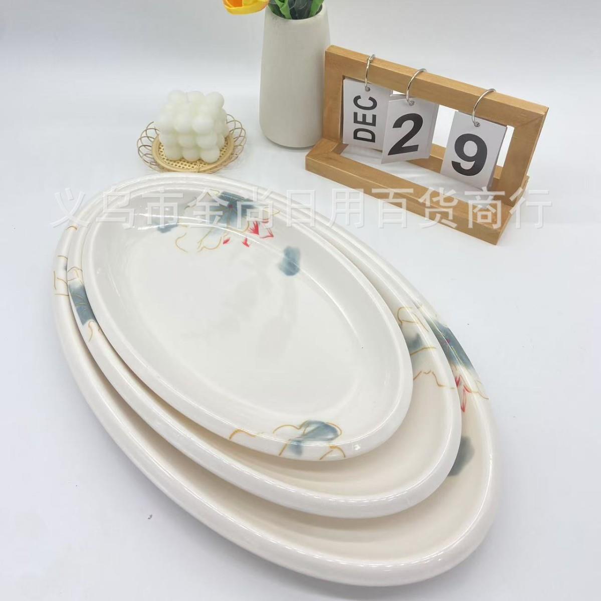 Melamine oval square plate, plastic snack and cold dish plat