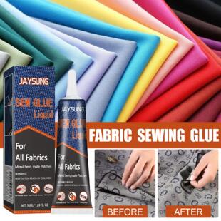Jaysuing Fabric Repair Adhesive, Sewing and Mending Glue for