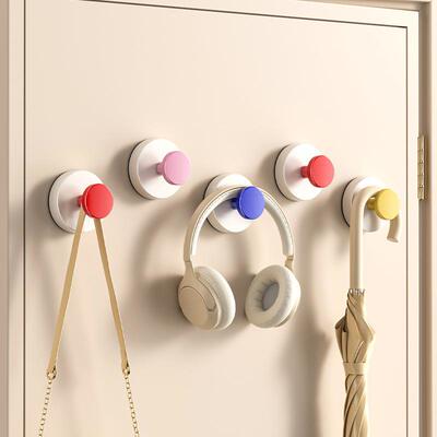 Behind-the-door suction hook with strong adhesive, no drilli