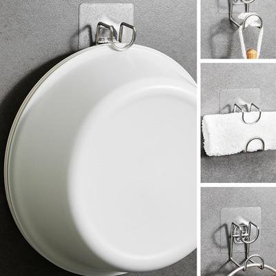 Bathroom sink storage rack with hooks for hanging basins, a