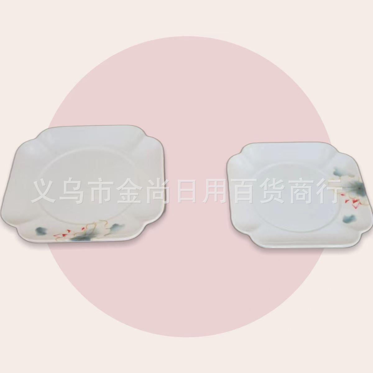 Square melamine plate, plastic snack and cold dish plate, im