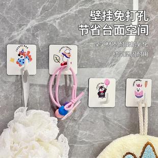 Dopamine-colored adhesive hooks for bathrooms, strong load-b