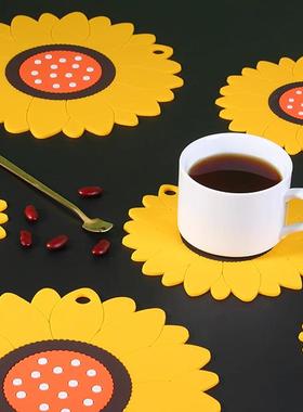 Creative Sunflower Design Heat-Resistant Tableware Coasters,