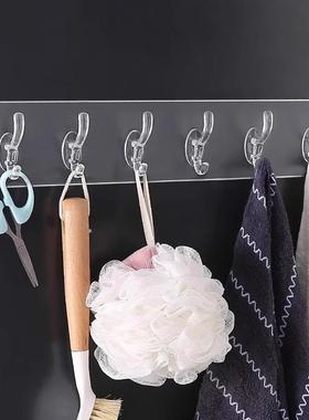 Six-hook no-drill strong adhesive wall-mounted hanger,痕承重