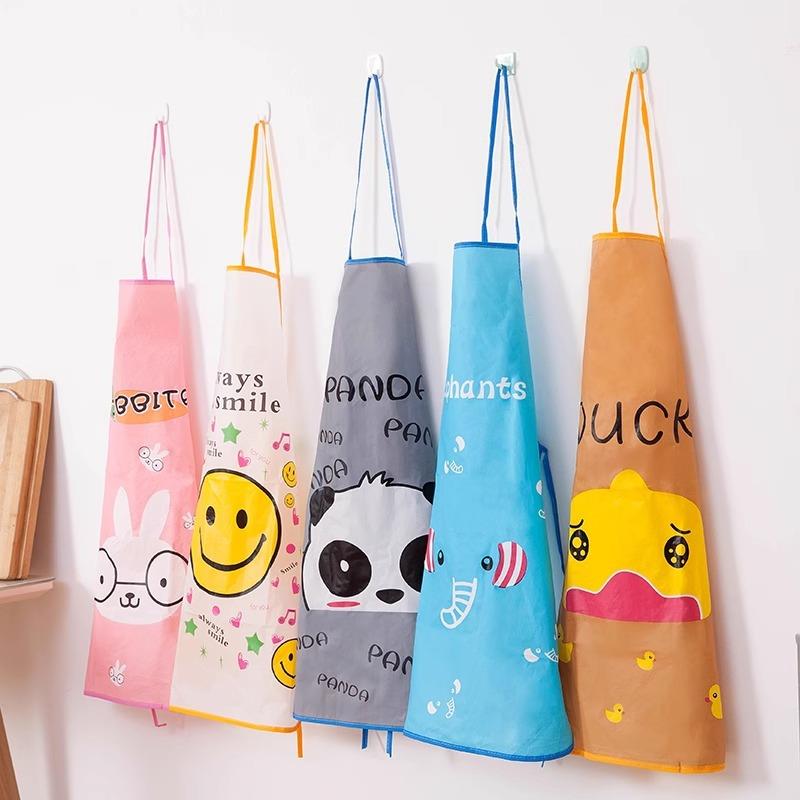 Oil-resistant cartoon semi-transparent waterproof apron, sta