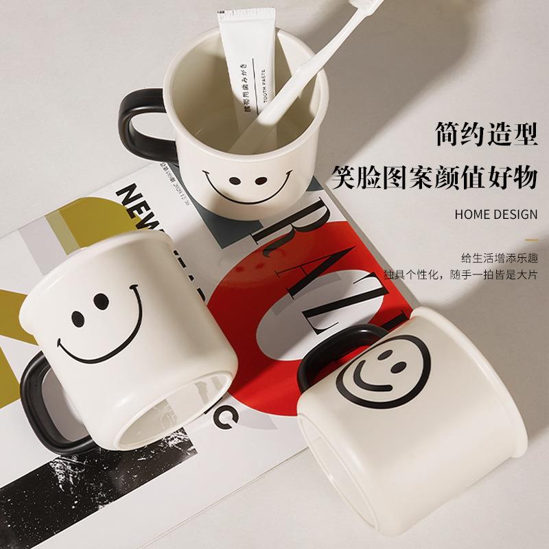 Creative toothbrush cup with an Instagram-worthy smiley face