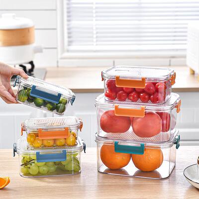 PET Food-Grade Sealed Storage Box Square Home Food Container