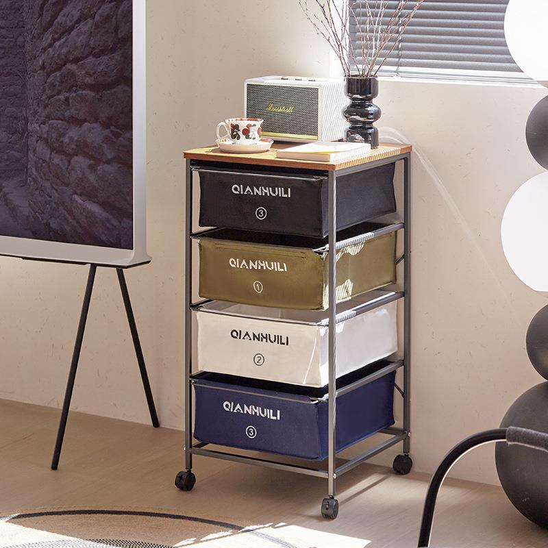 A minimalist and creative mobile drawer cabinet with a touch